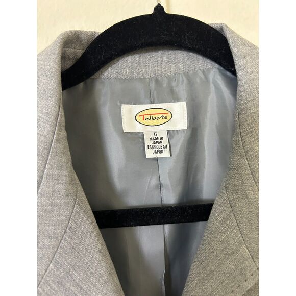 Talbots 100% Wool Gray Blazer Suit Jacket Women’s Size 6 Lined Career Business - Picture 3 of 10